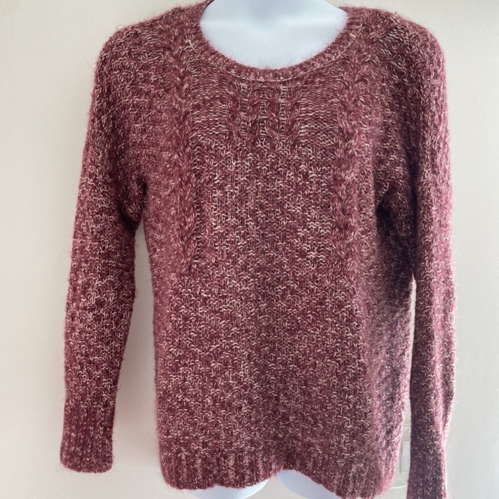 Victoria's Secret Rich Burgundy Cable Knit Sweater Medium
